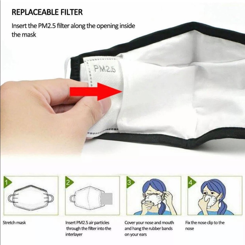NIP Replacement Carbon Filter For Mask (5 pck -10 pcs) Listing for 1